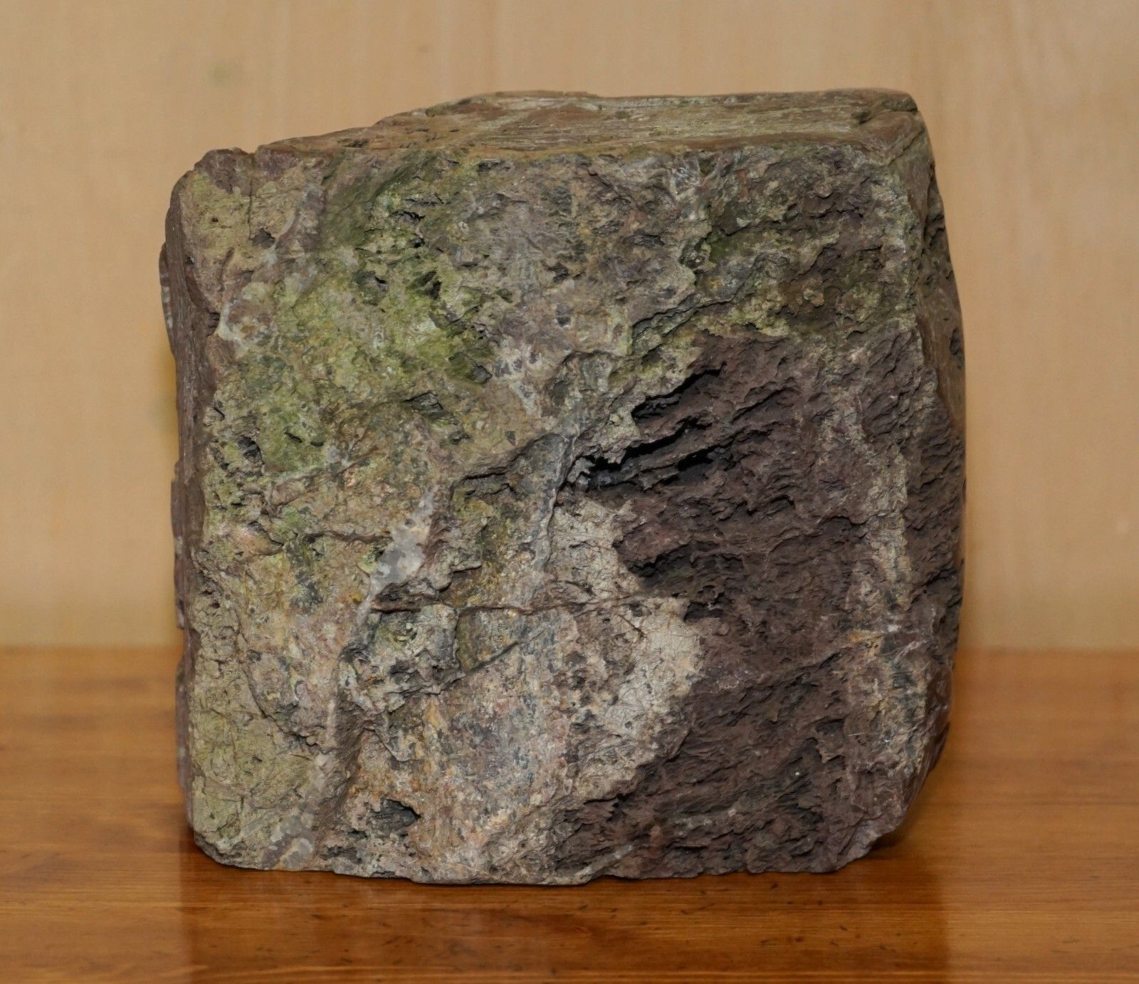Oranely Sulpted Antique Library Book Carved From Rock Of A Very Rustic Part Set photo for sale