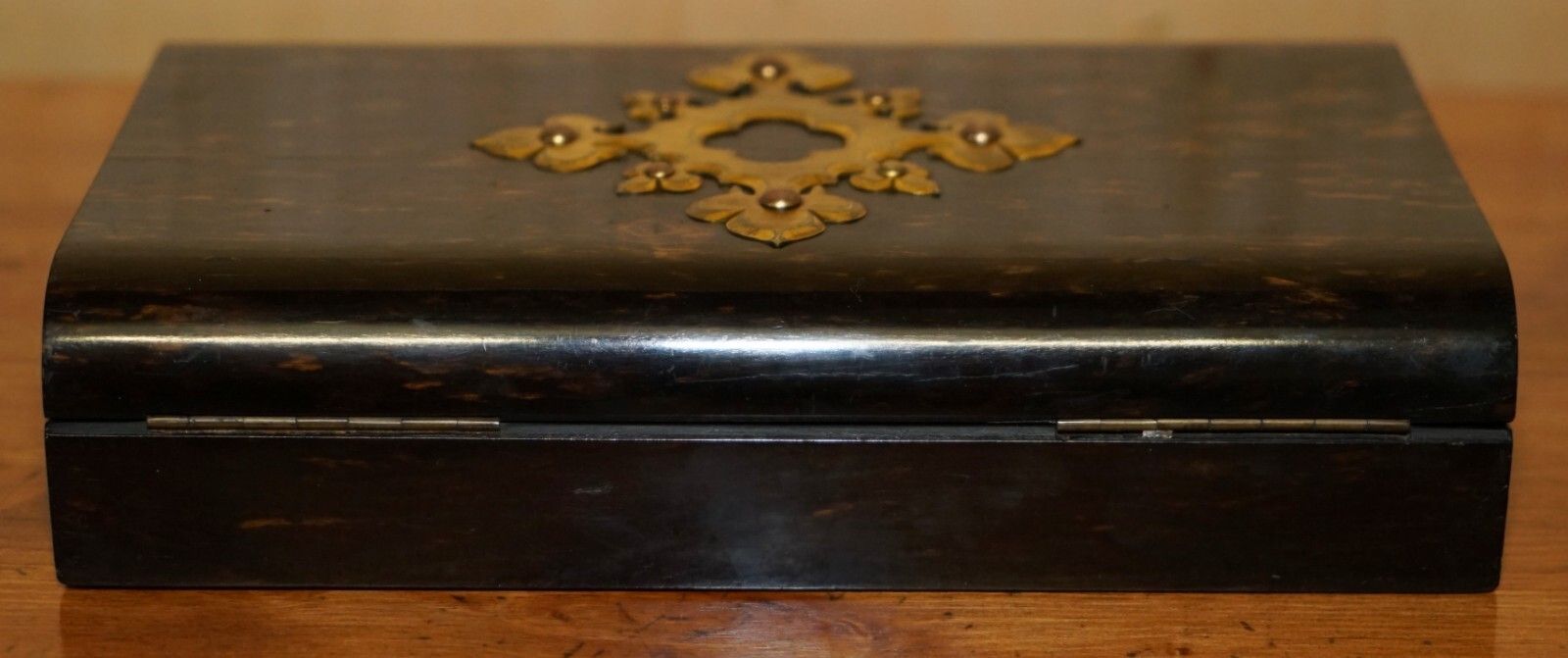 Exquisite Edward & Jones Coromandel Wood Cribbage Set De Larue & Co Cards photo vintage