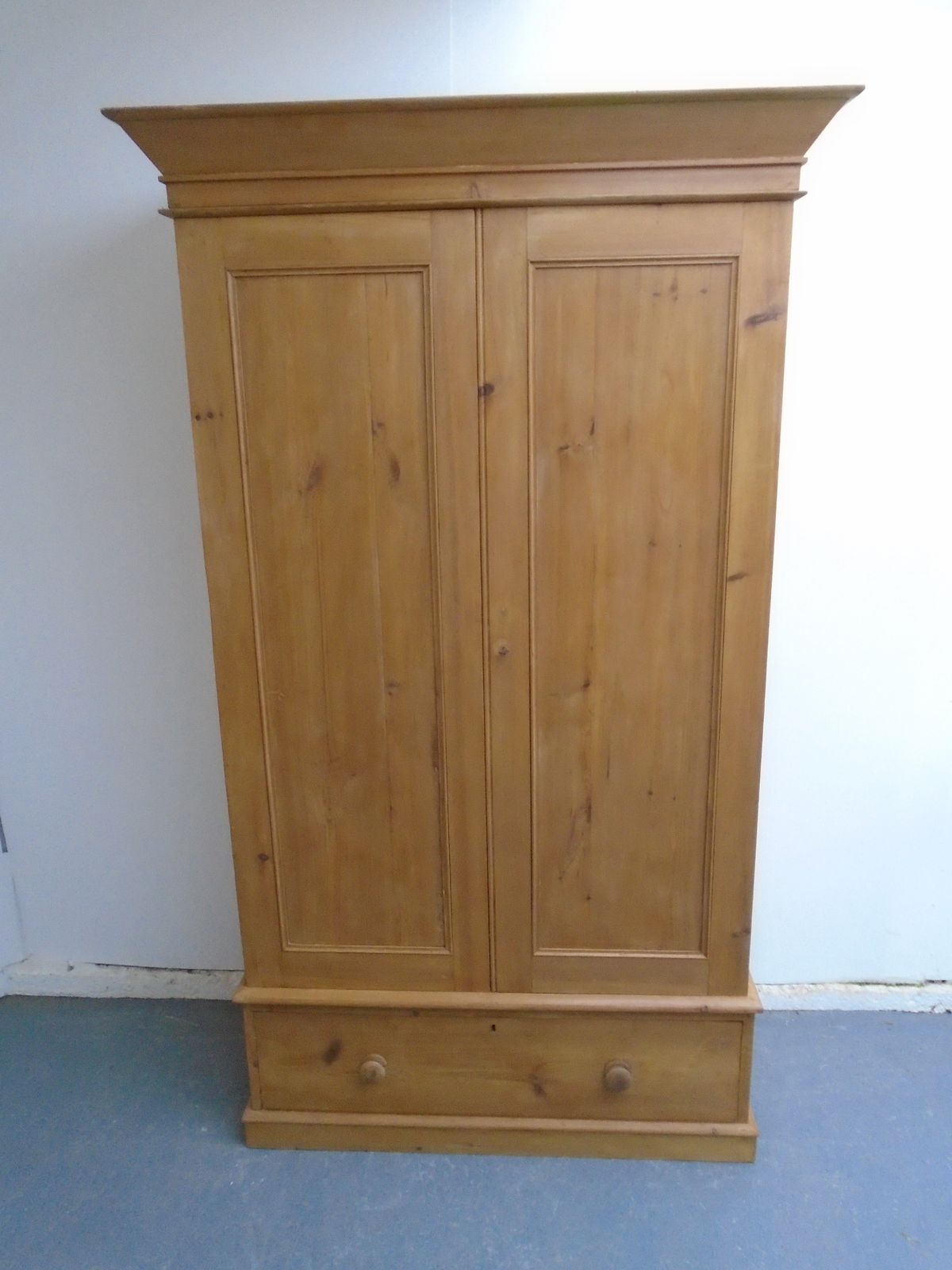 A Waxed Victorian Pine 1 Drawer 3 Piece Wardrobe photo furniture