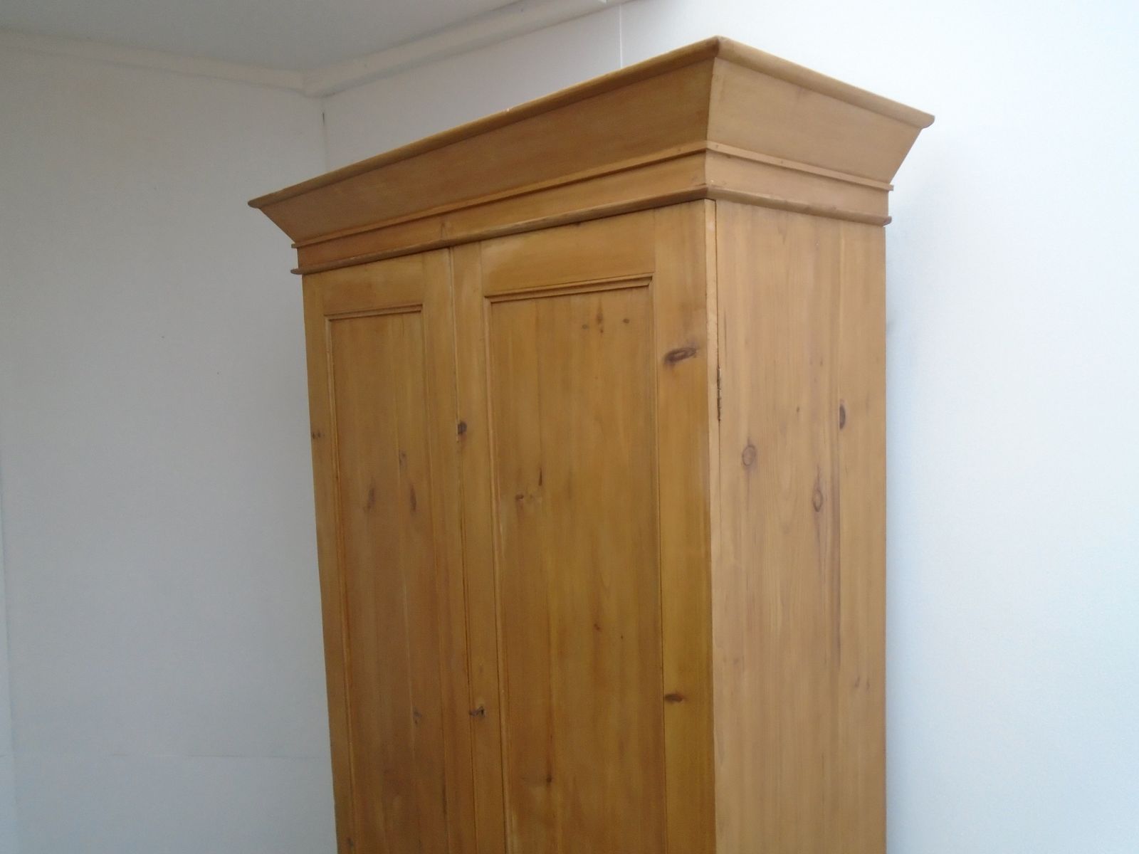 A Waxed Victorian Pine 1 Drawer 3 Piece Wardrobe photo for sale