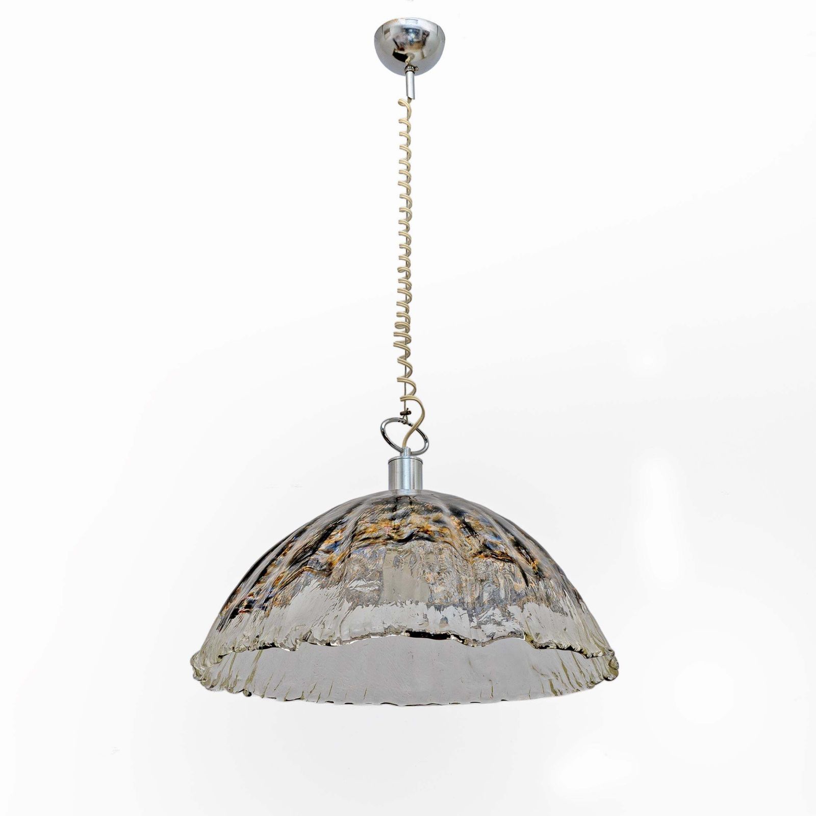 Attributed To Av Mazzega Mid Century Modern Italian Murano Glass Pendant, 1970s photo furniture
