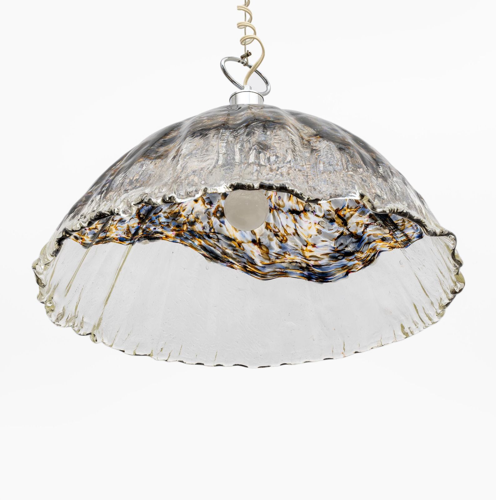 Attributed To Av Mazzega Mid Century Modern Italian Murano Glass Pendant, 1970s photo 1802.0