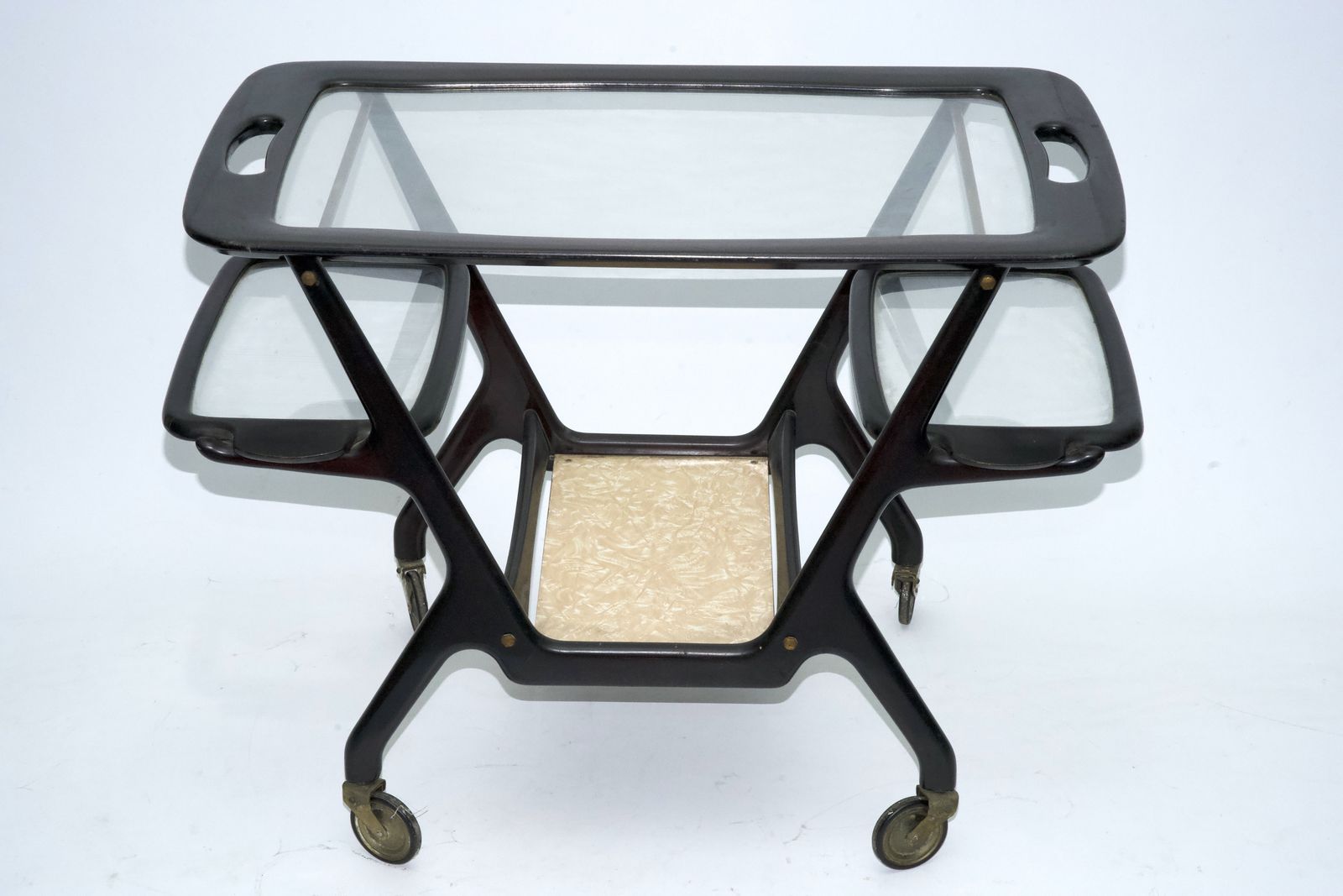 photo furniture Mid Century Wooden Bar Cart By Cesare Lacca, Italy, 1950s