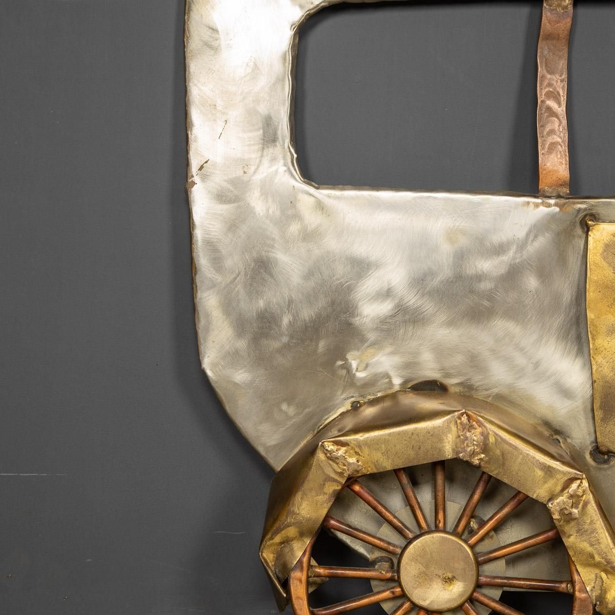 20th Century Italian Mix Metal Wall Art Car, C.1970 photo Art