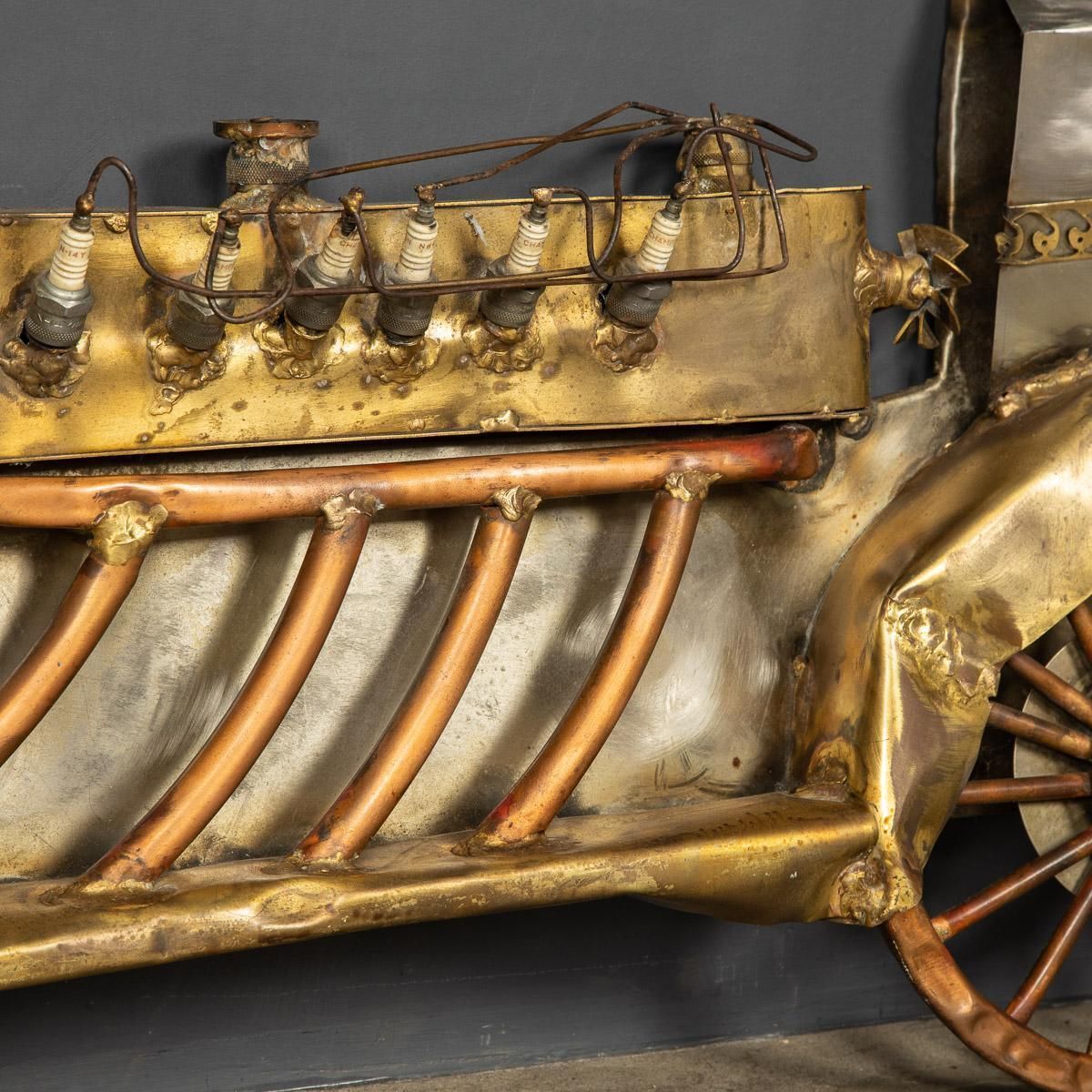 photo for sale 20th Century Italian Mix Metal Wall Art Car, C.1970