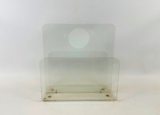 Acrylic Glass Magazine Rack, 1970s photo furniture