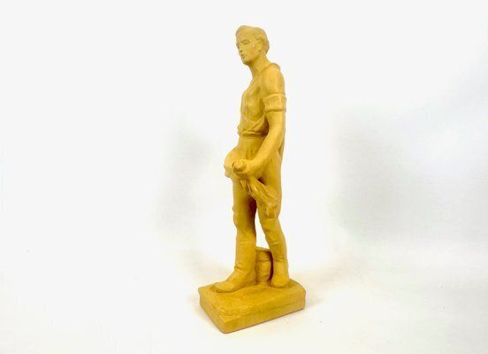 photo for sale Socialist Realist Style Ceramic Sculpture Of Sower, Former Czechoslovakia, 1940s