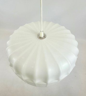 Large Milk Glass Pendant Lamp From Osvětlovací Sklo Valašské Meziříčí, 1960s photo vinterior