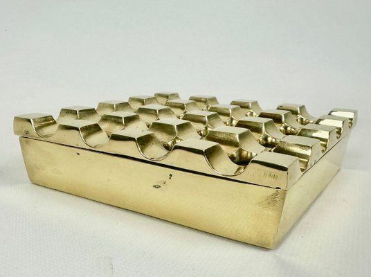 photo furniture Mid Century Swedish Brass Ultima Ashtray Attributed To Holger Bäckström And Bo Ljungberg For Diverse Ting, 1960s