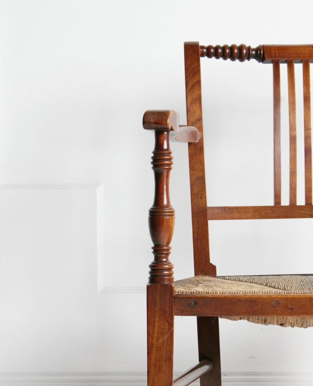 Cherrywood Rush Seated Armchair C.1840 photo Furniture