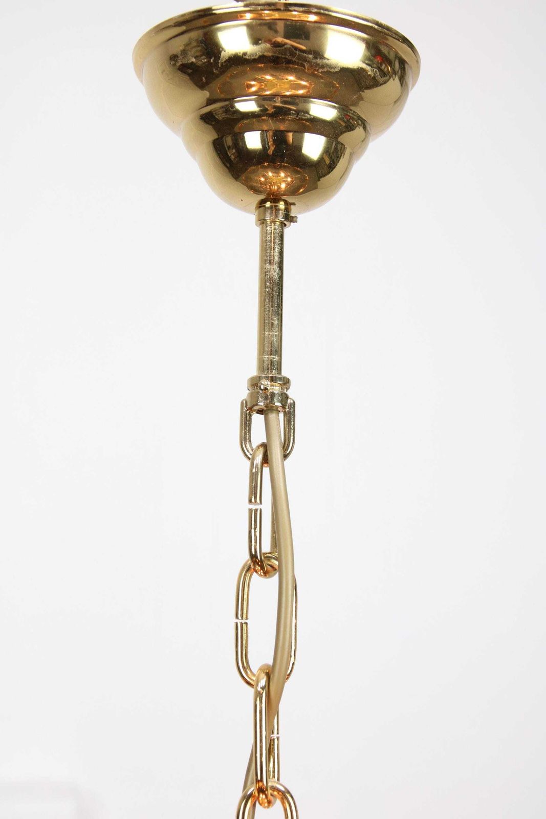 Vintage Vistosi Chandelier / Gold Metal Base With 18 Smoked And Beveled Glass Discs / Italy 1970s / Mid Century Modern Designer Pendant Lamp photo buy