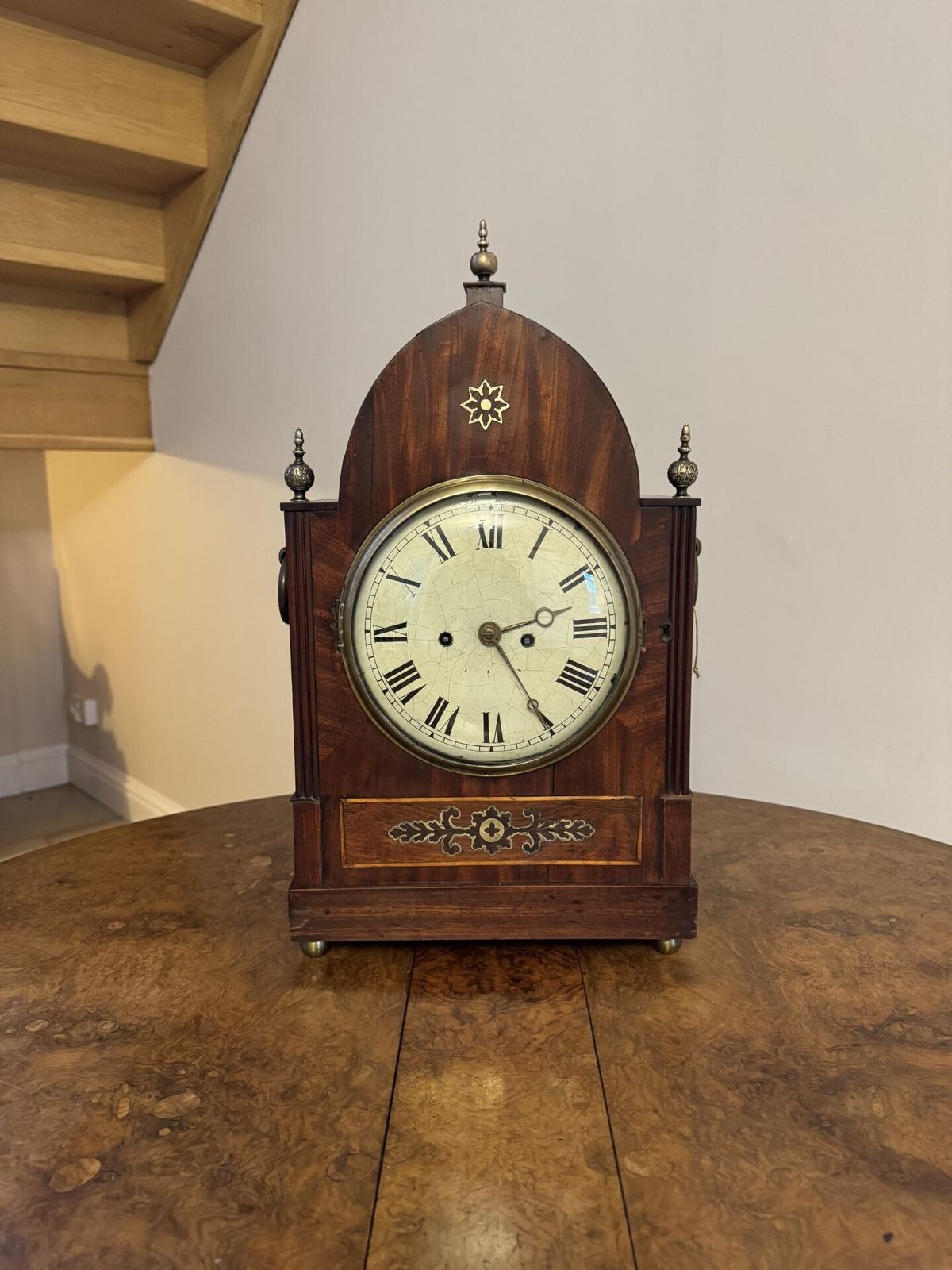 Outstanding Quality Large Antique Regency Mahogany Brass Inlaid Bracket Clock