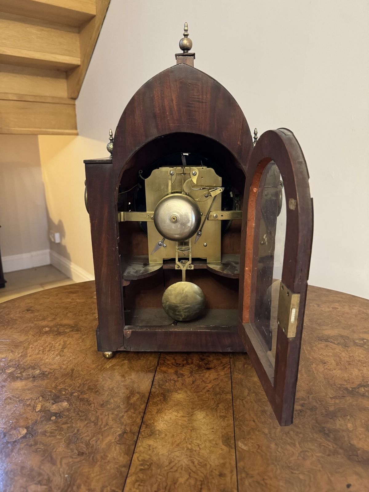 Outstanding Quality Large Antique Regency Mahogany Brass Inlaid Bracket Clock photo Home Decor