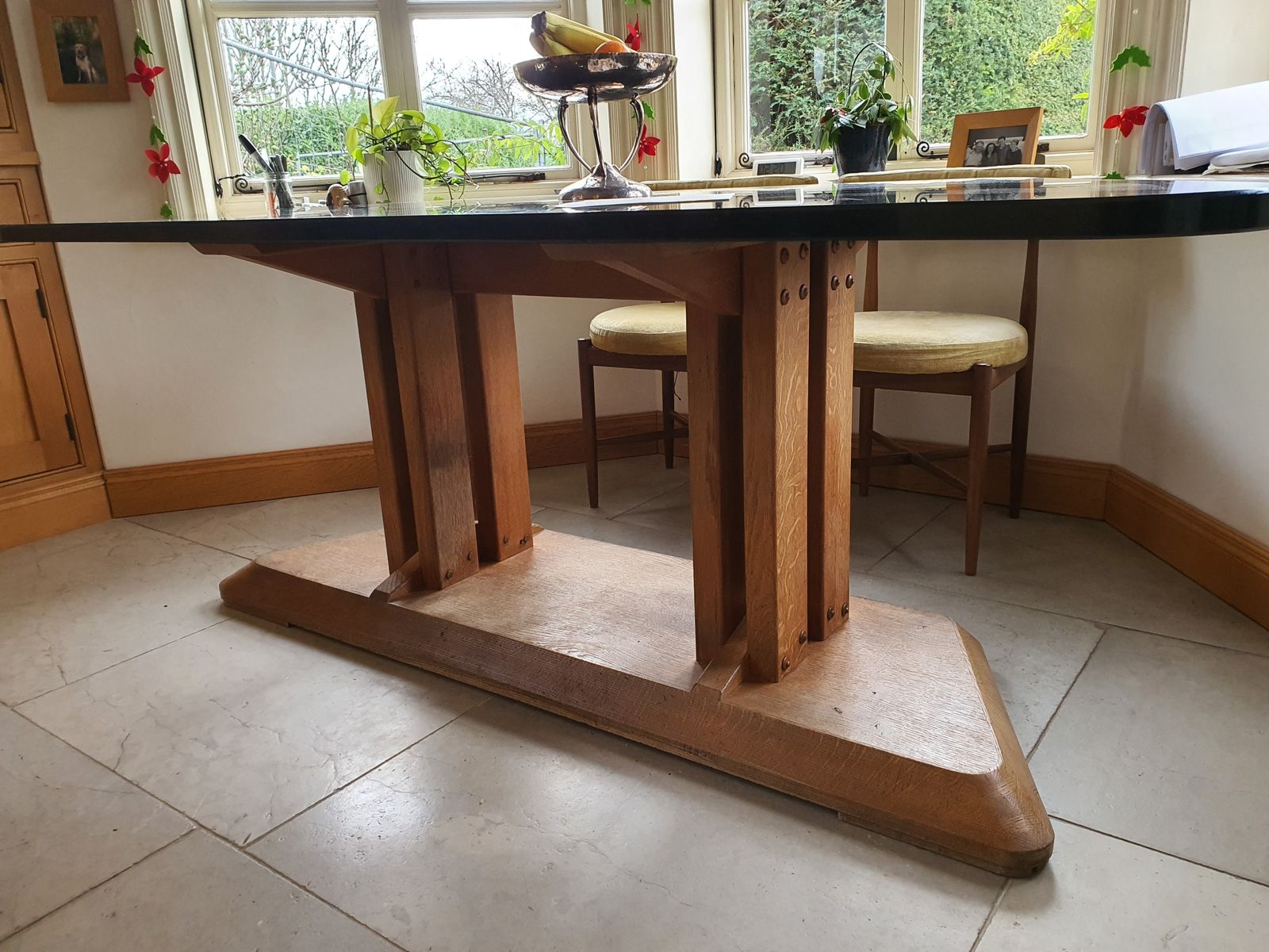 Bespoke Contemporary Light Oak And Black Granite Kitchen Table By Petter Southall Of Itre photo furniture