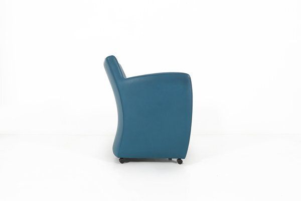 Vintage Lounge Chair In Blue Leather From Leolux, 1990s photo 632.0