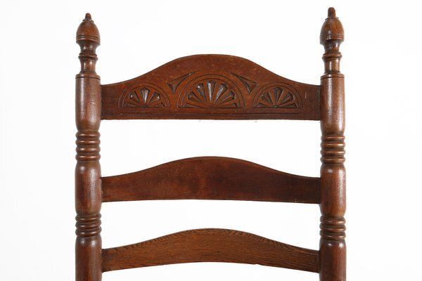 Antique French Wooden Armchair With Cane Seat, 1890s photo furniture
