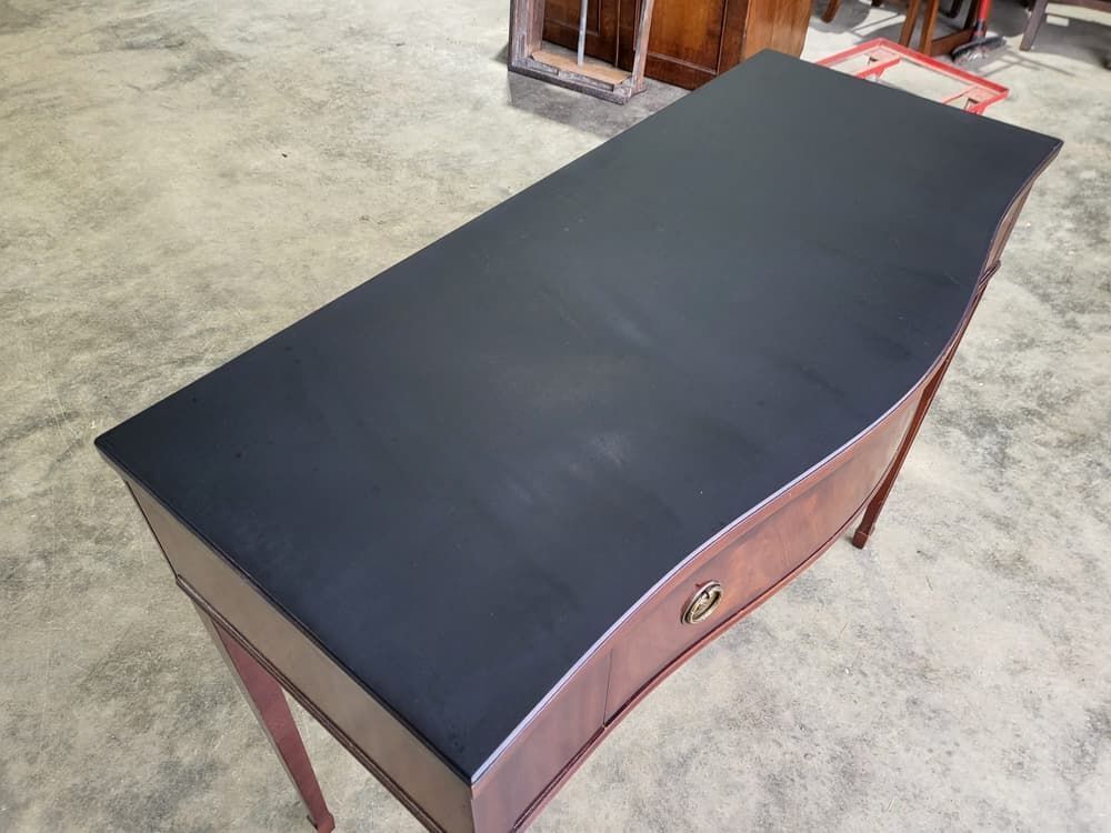 Antique Repro Mahogany Serpentine Sideboard Serving Table Drawer Fluted Legs photo furniture