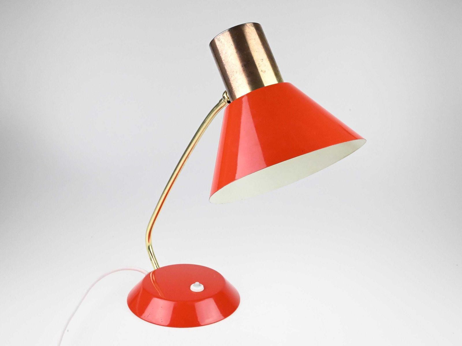 Vintage Red German Table Lamp, Aka Ddr Lamp, Vintage Table Lamp, Industrial Lamp, Desk Lamp, Mid Century Lamp, Retro Red Lamp, Old Lamp photo furniture