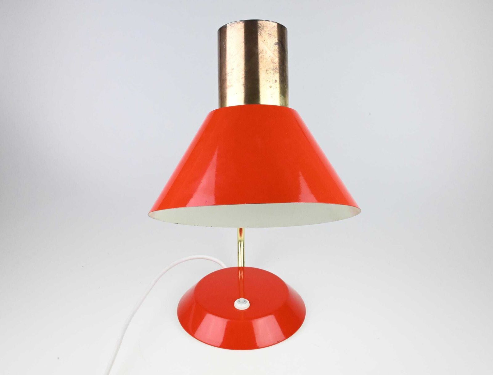 Vintage Red German Table Lamp, Aka Ddr Lamp, Vintage Table Lamp, Industrial Lamp, Desk Lamp, Mid Century Lamp, Retro Red Lamp, Old Lamp photo for sale