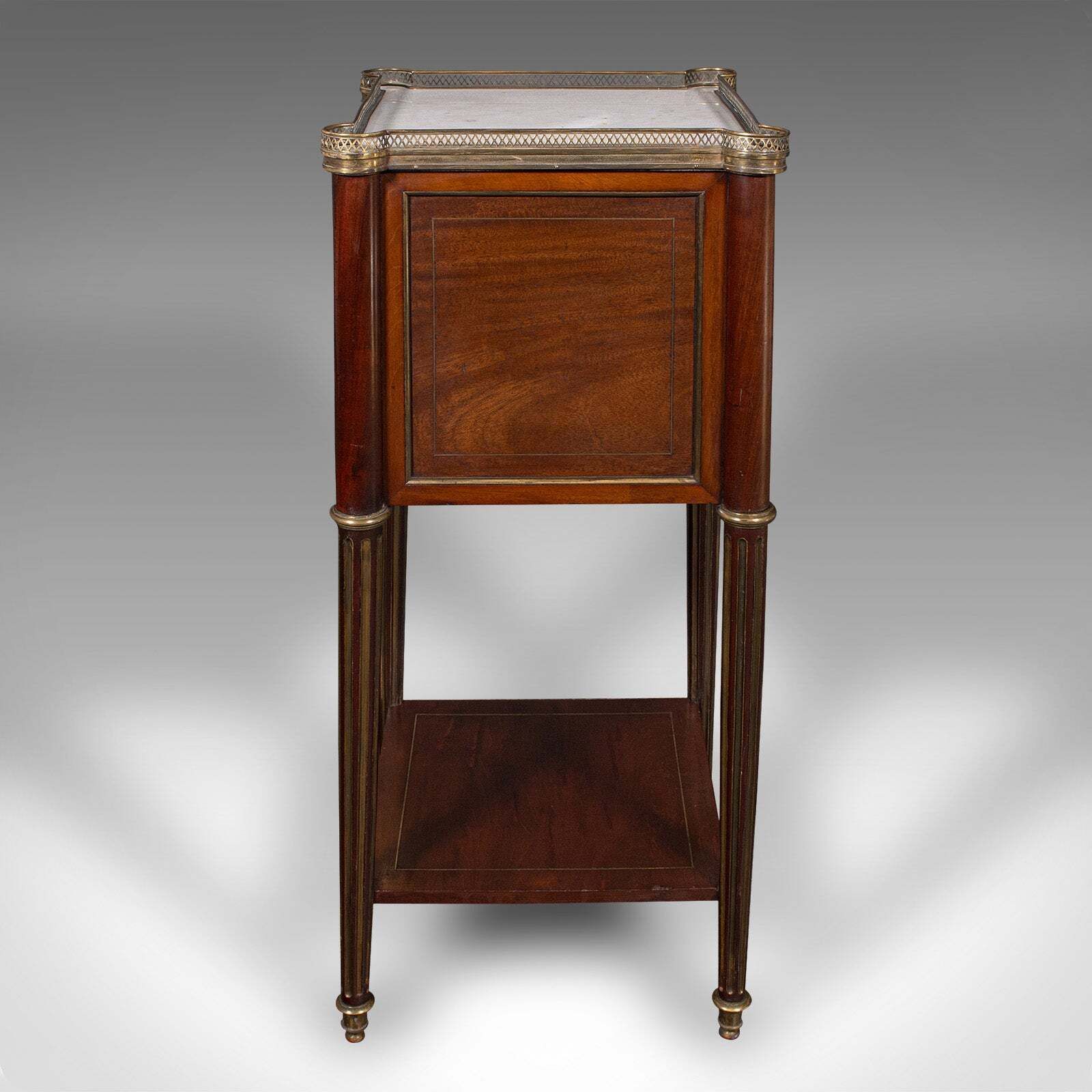 Antique Bedside Table, French, Walnut, Marble, Nightstand, Victorian, Circa 1840 photo 2650.0