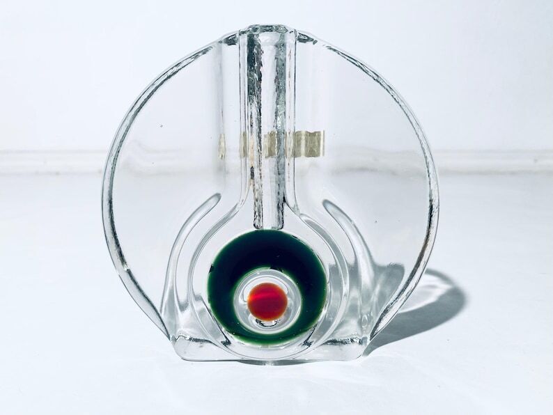 1960s Walther Solifleur Crystal Glass Vase / Heiner Düsterhaus / Vintage Mid Century German Design photo furniture
