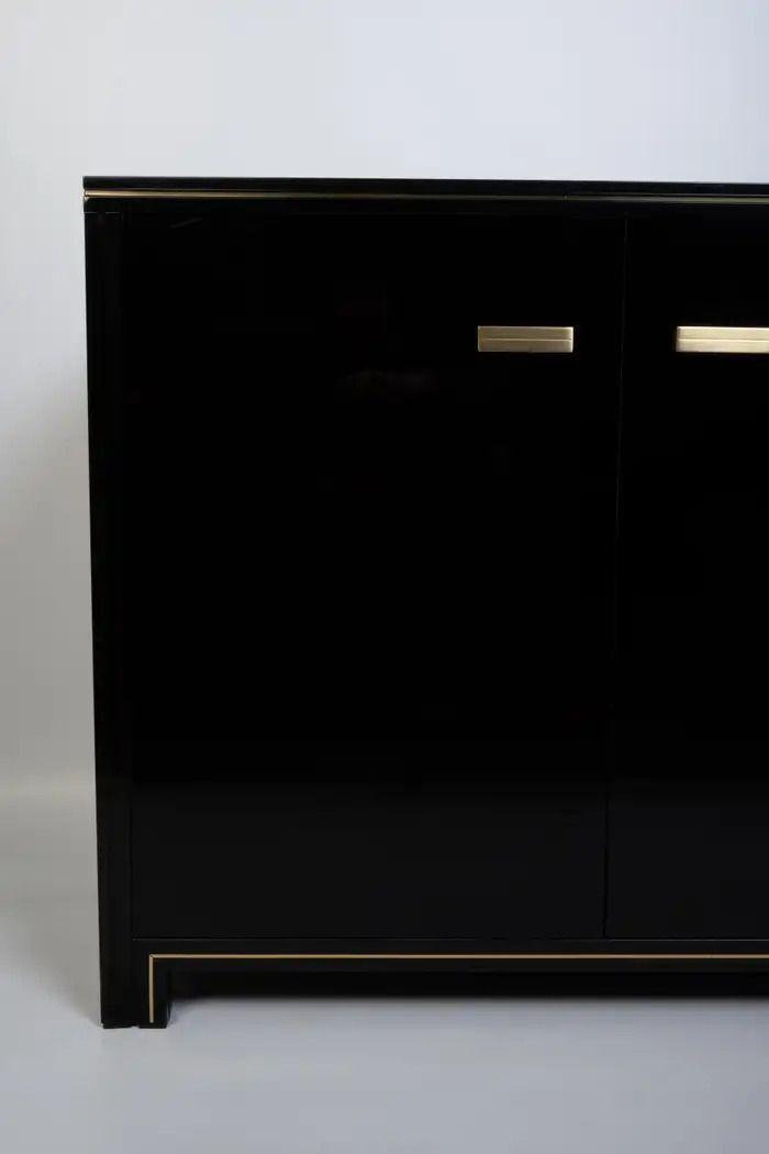 1970's French Black Lacquered Cabinet photo for sale