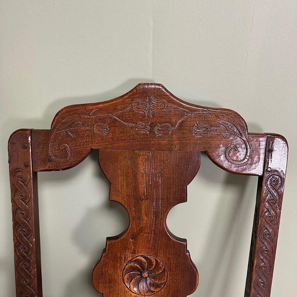 Period Oak Georgian Antique Country Chair Dated 1793 photo buy