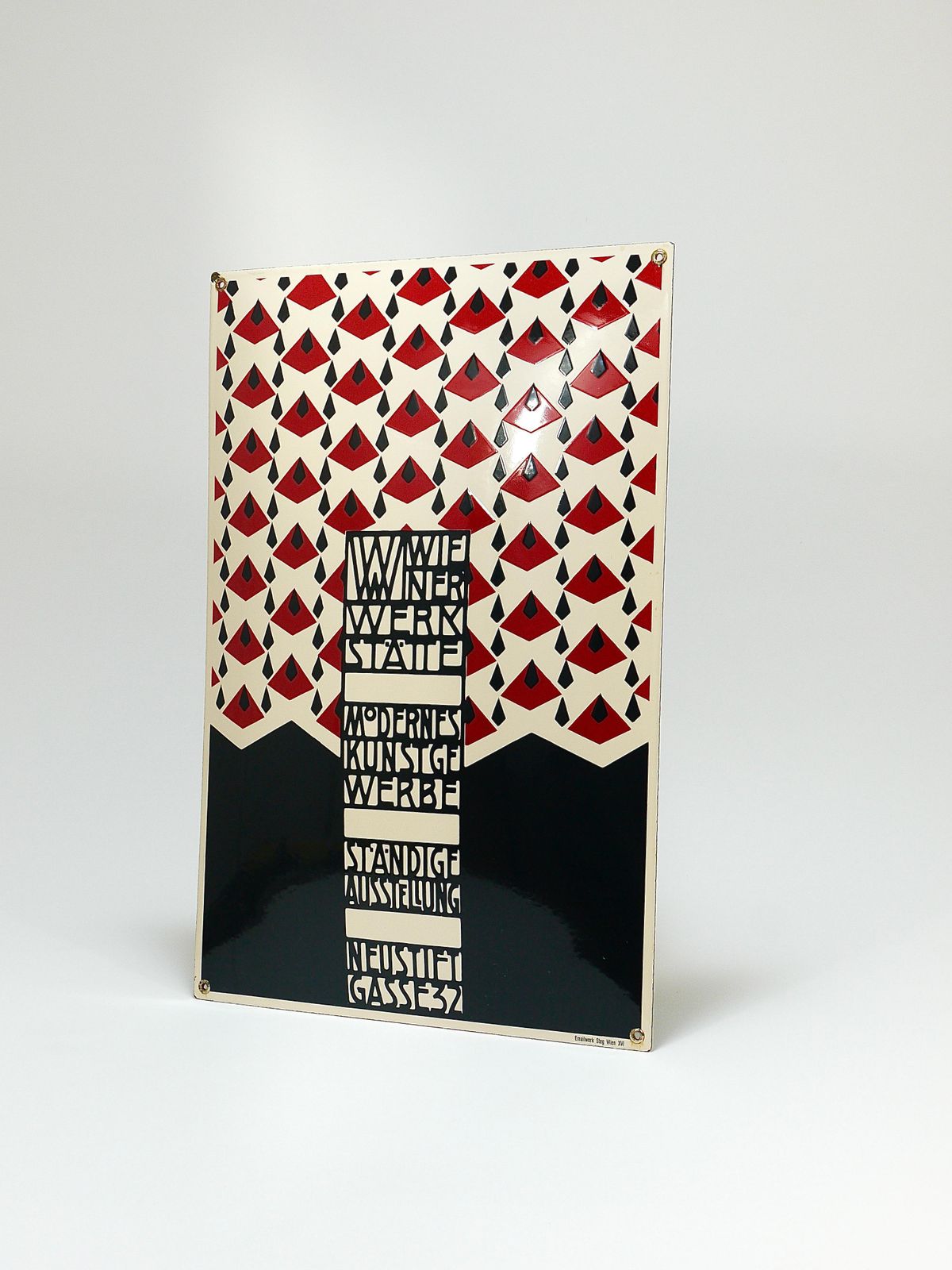 Josef Hoffmann Wiener Werkstätte Vienna Art Nouveau Enamel Advertising Sign photo vinterior