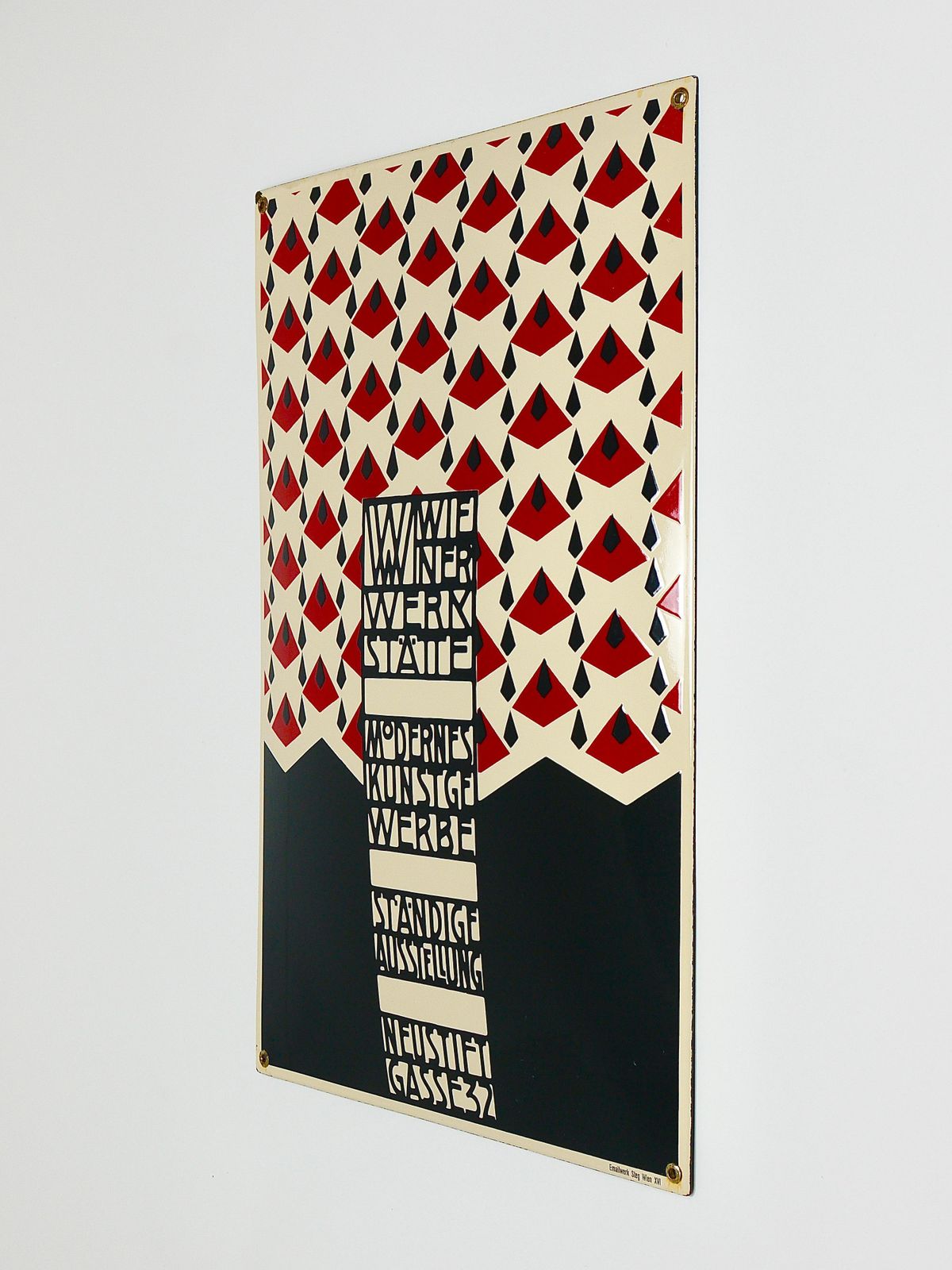 photo furniture Josef Hoffmann Wiener Werkstätte Vienna Art Nouveau Enamel Advertising Sign