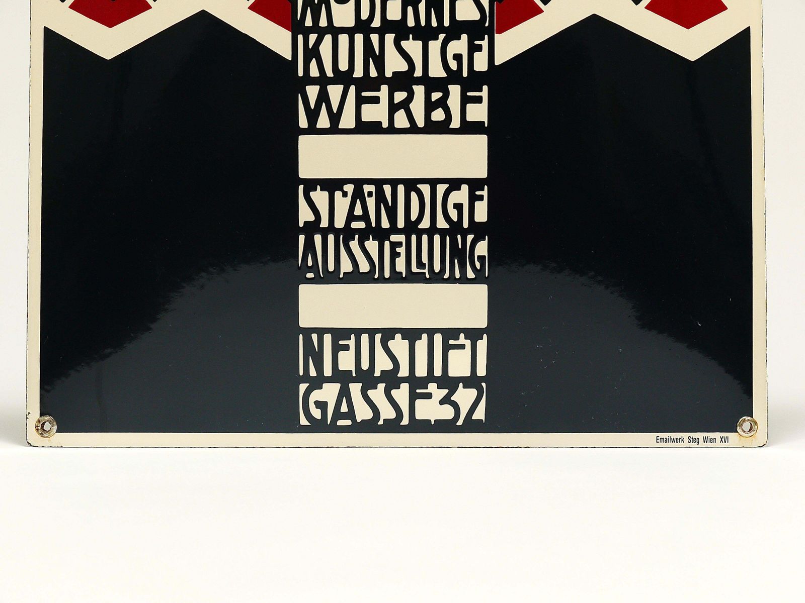 photo vinterior Josef Hoffmann Wiener Werkstätte Vienna Art Nouveau Enamel Advertising Sign