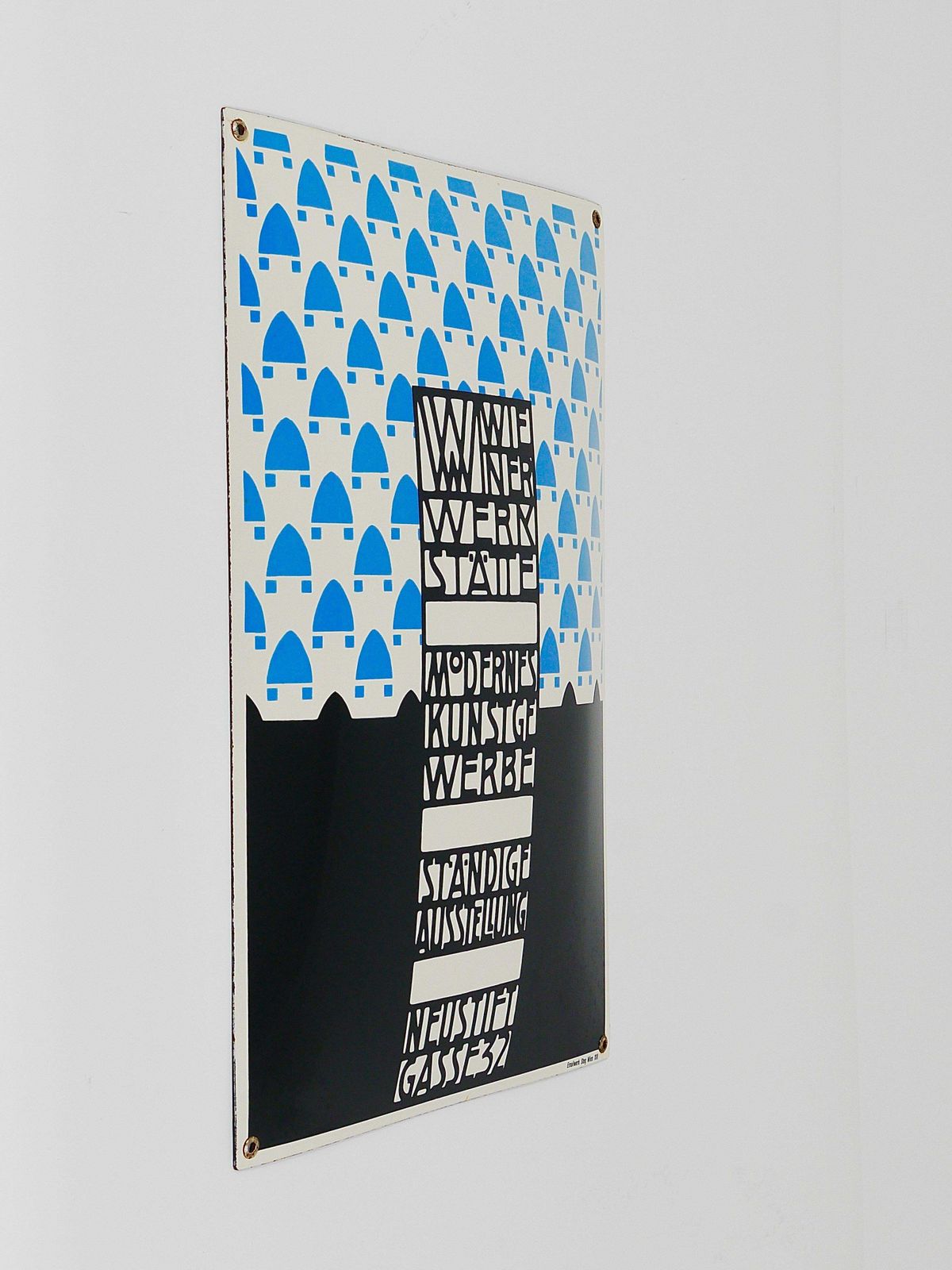 photo vinterior Josef Hoffmann Wiener Werkstätte Vienna Art Nouveau Enamel Advertising Sign