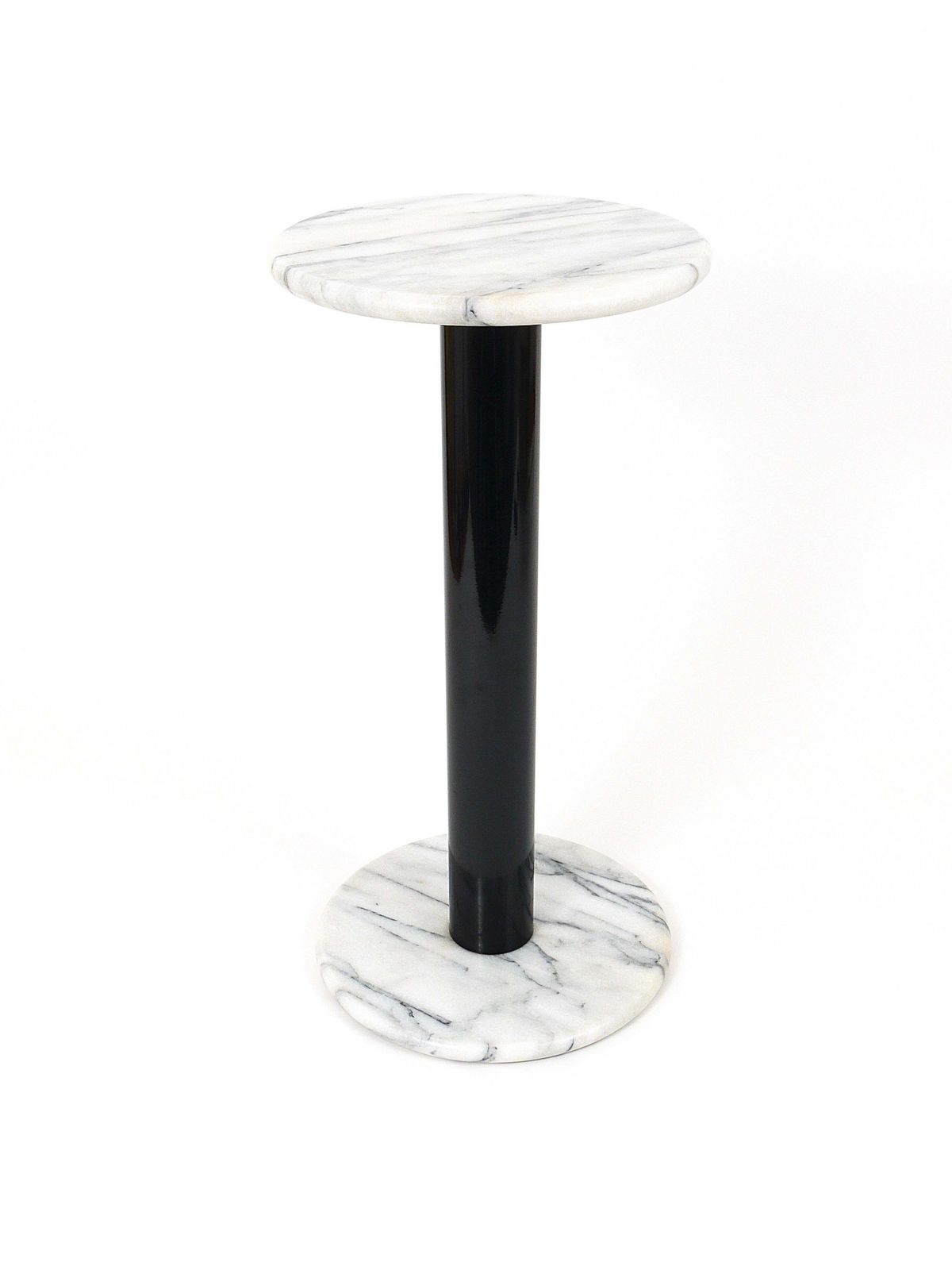 Postmodern White Carrara Marble Flower Stand Pedestal Table, Italy, 1980s photo buy