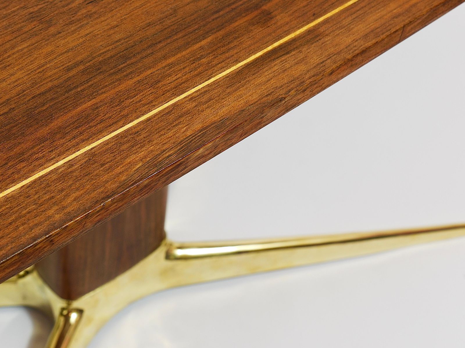 Oswald Haerdtl X Hagenauer Vienna Brass & Walnut Coffee Table, Austria, 1950s photo Furniture
