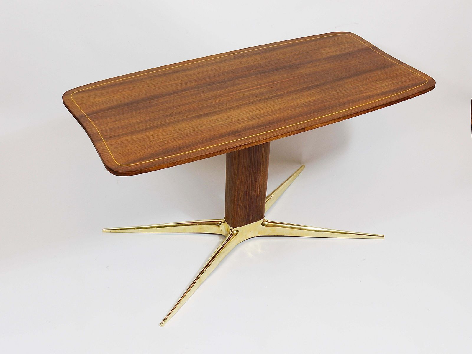 Oswald Haerdtl X Hagenauer Vienna Brass & Walnut Coffee Table, Austria, 1950s photo 5562.0