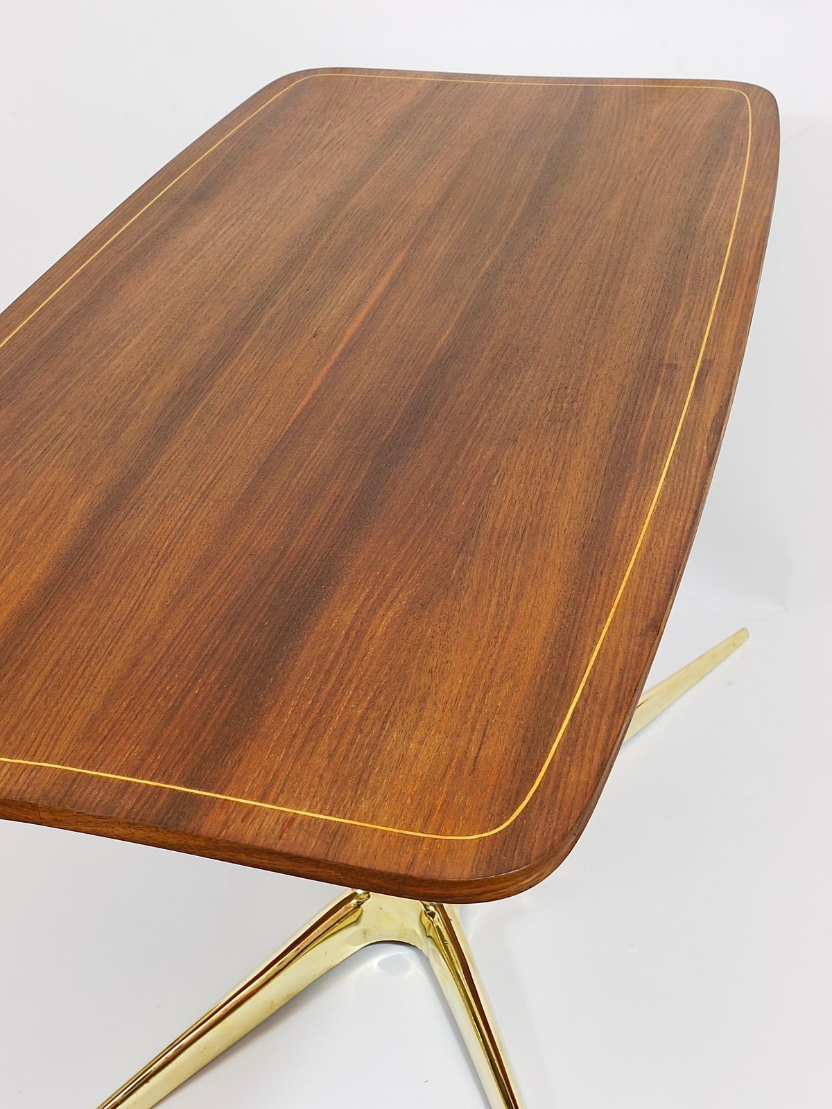 Oswald Haerdtl X Hagenauer Vienna Brass & Walnut Coffee Table, Austria, 1950s photo buy