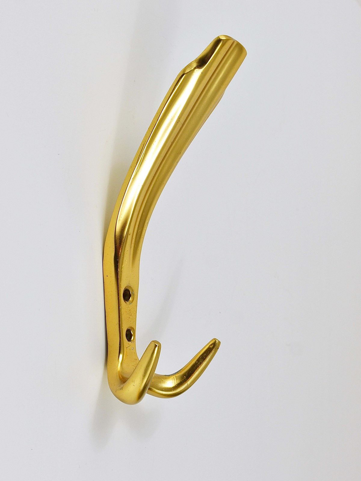 Up To Five Golden Hollywood Regency Wall Coat Hooks, Italy, 1970s photo buy