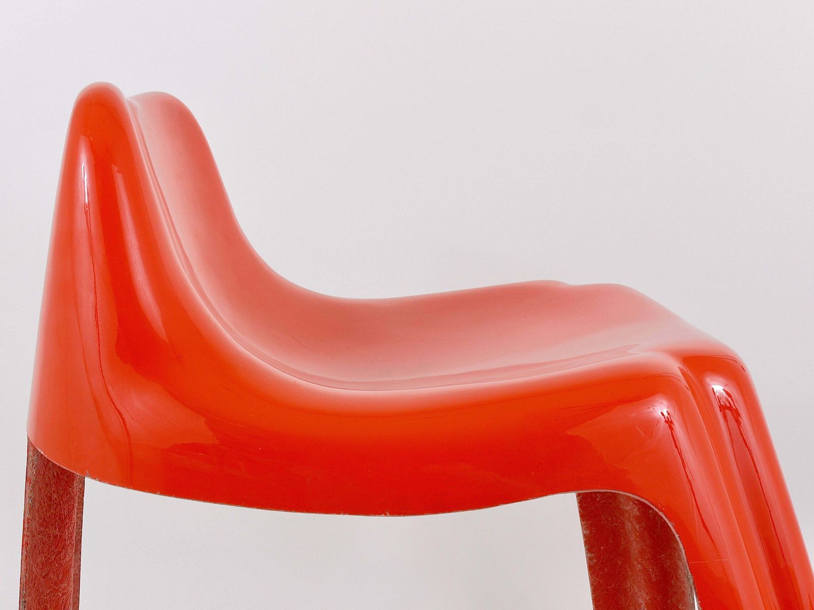 Patrick Gingembre Ginger Orange Fiberglass Chair Ginger, Paulus, France, 1970s photo furniture