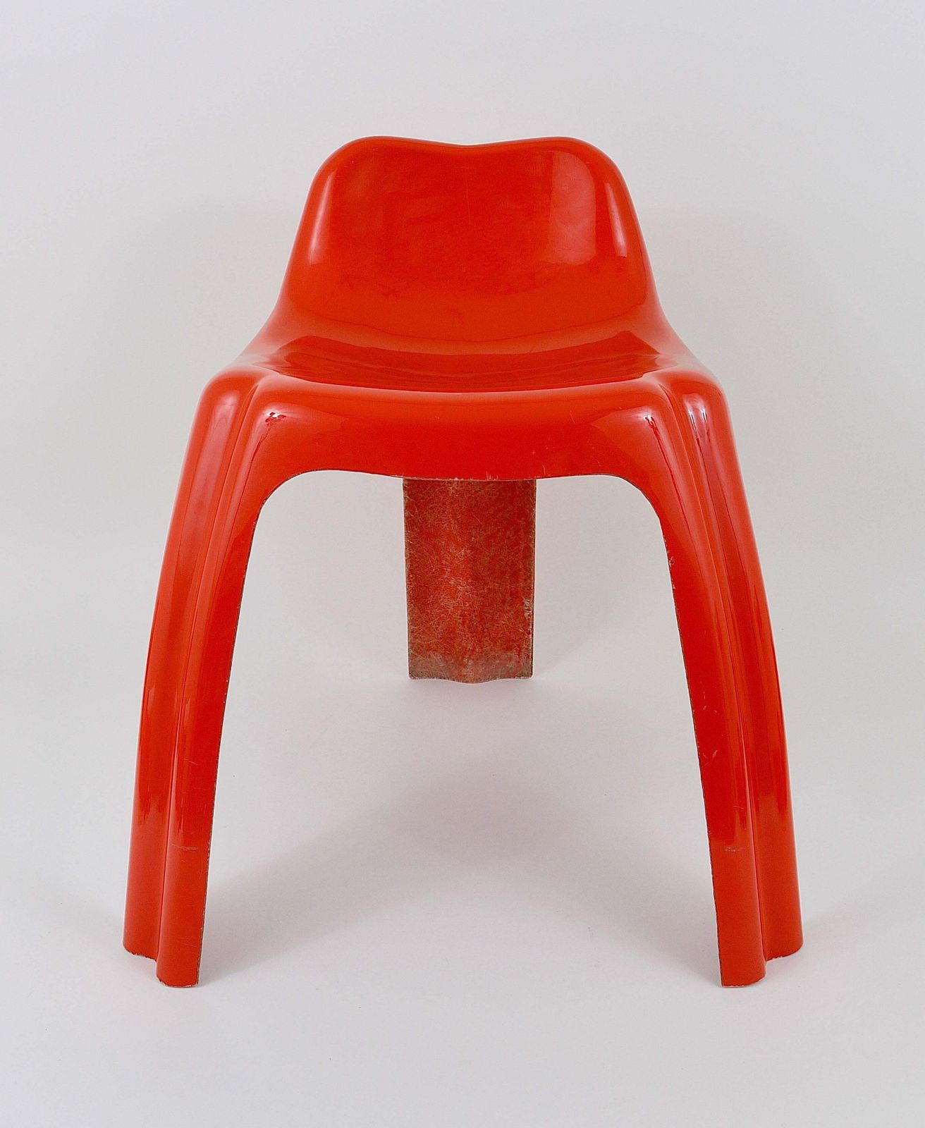 Patrick Gingembre Ginger Orange Fiberglass Chair Ginger, Paulus, France, 1970s photo vintage