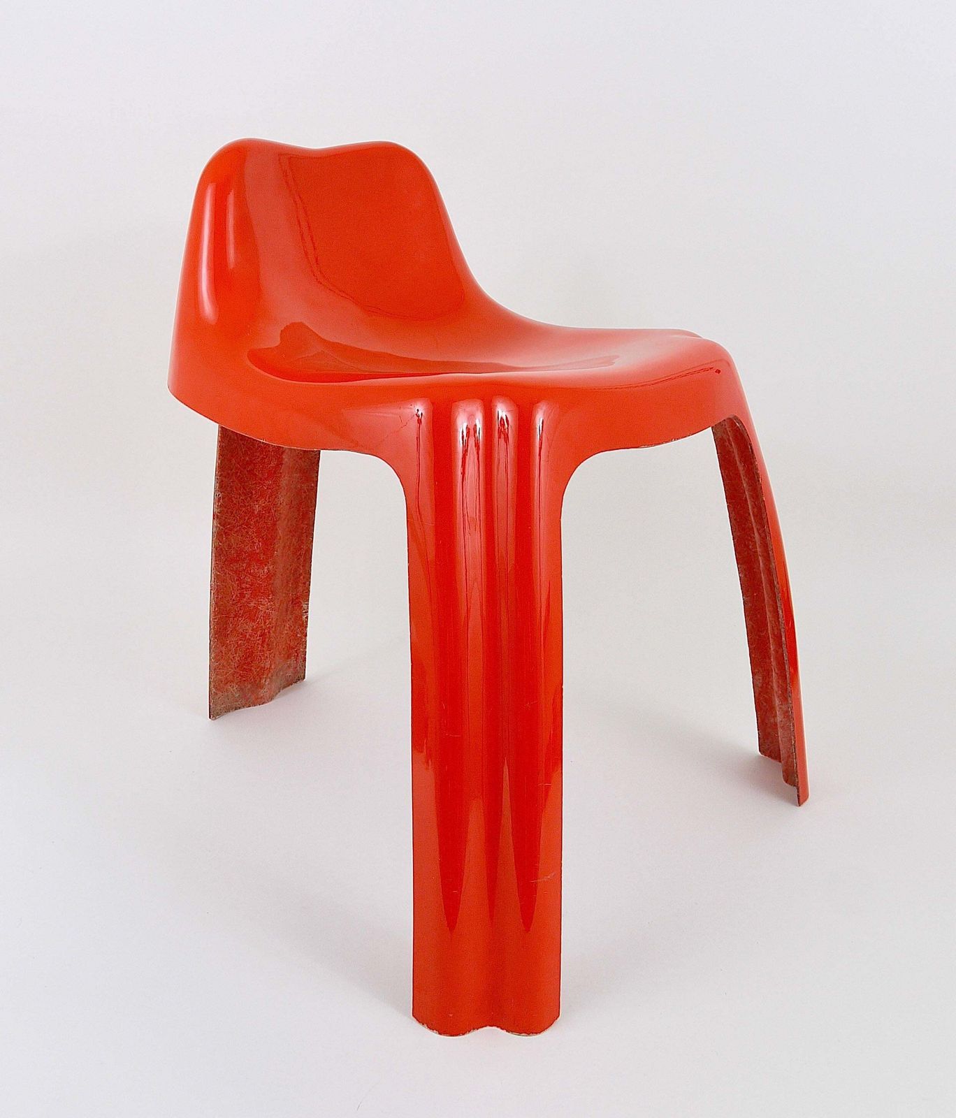 photo for sale Patrick Gingembre Ginger Orange Fiberglass Chair Ginger, Paulus, France, 1970s