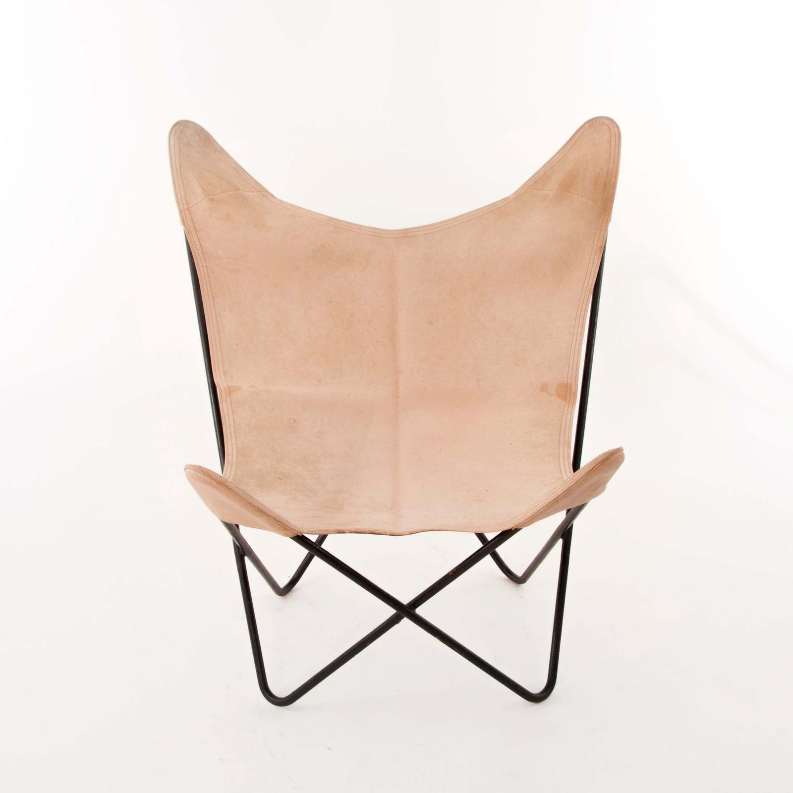 3547.0 Four Carl Aubock Butterly Fledermaus Suede Leather Chairs, Vienna, 1960s photo