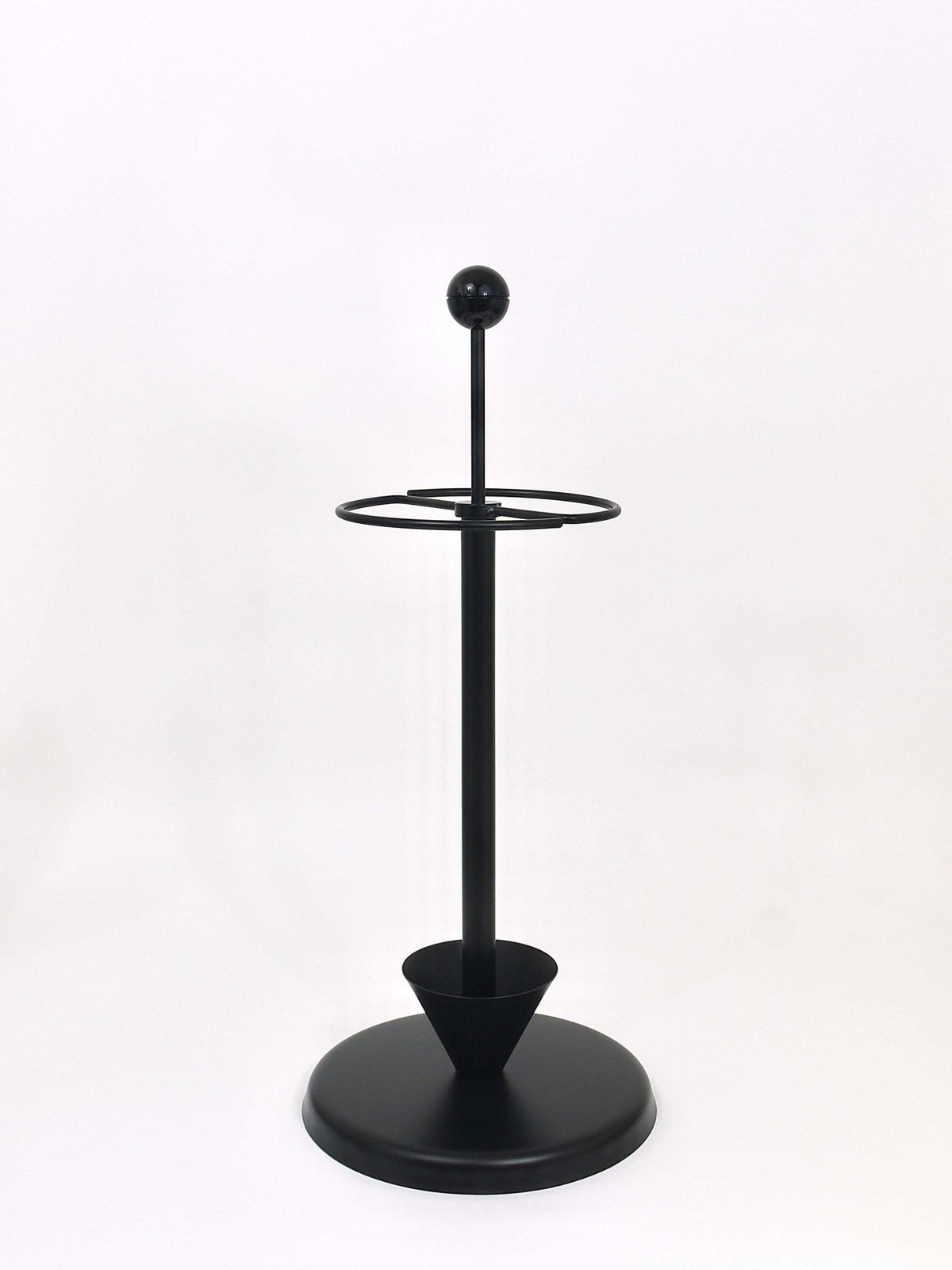photo for sale Black Post Modern Castiglioni Memphis Style Umbrella Stand, Italy, 1980s