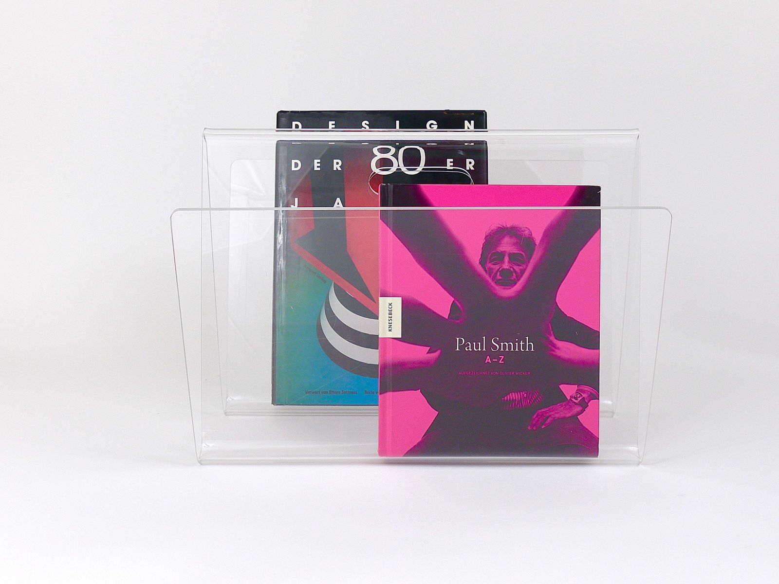 Postmodern Lucite Zigzag News Rack Magazine Stand, Italy, 1980s photo furniture