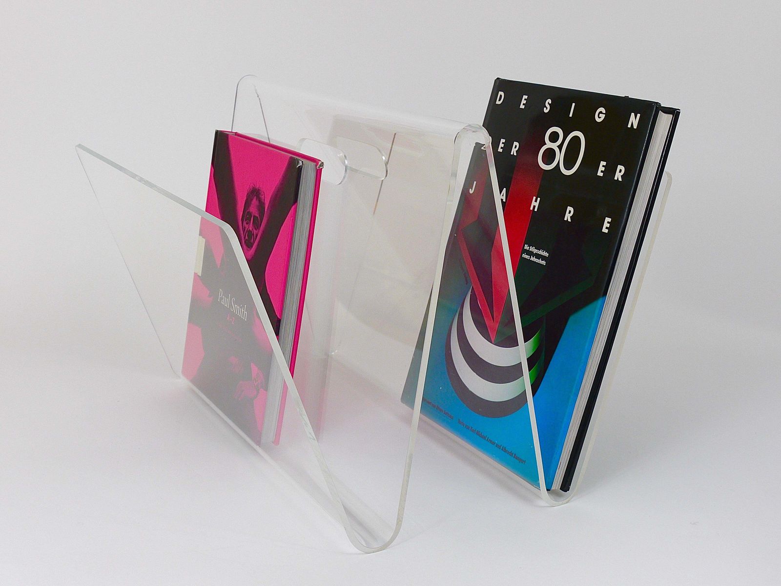 photo buy Postmodern Lucite Zigzag News Rack Magazine Stand, Italy, 1980s