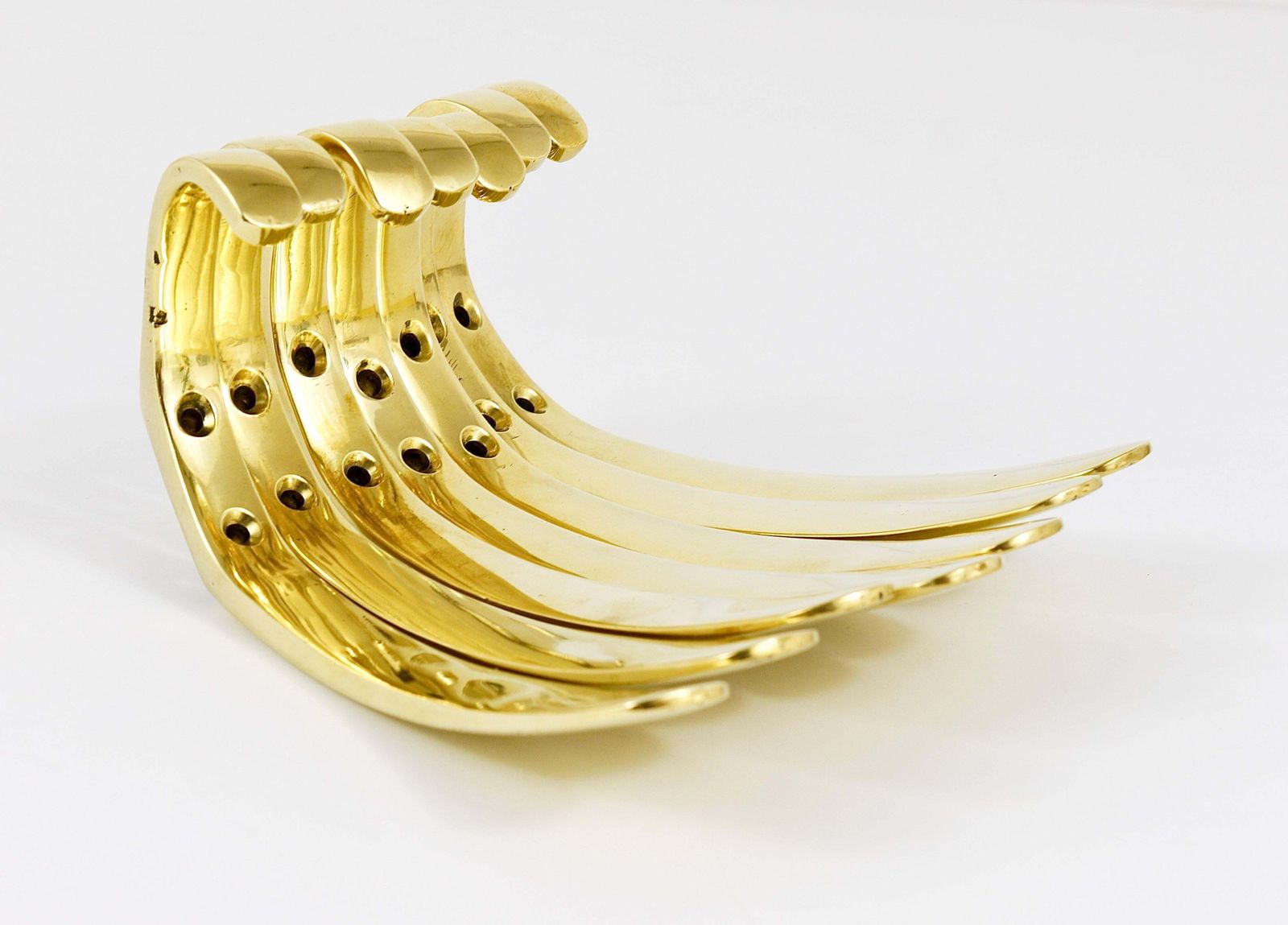 Up To Three Mid Century Brass Wall Coat Hooks By Herta Baller, Austria, 1950s photo for sale