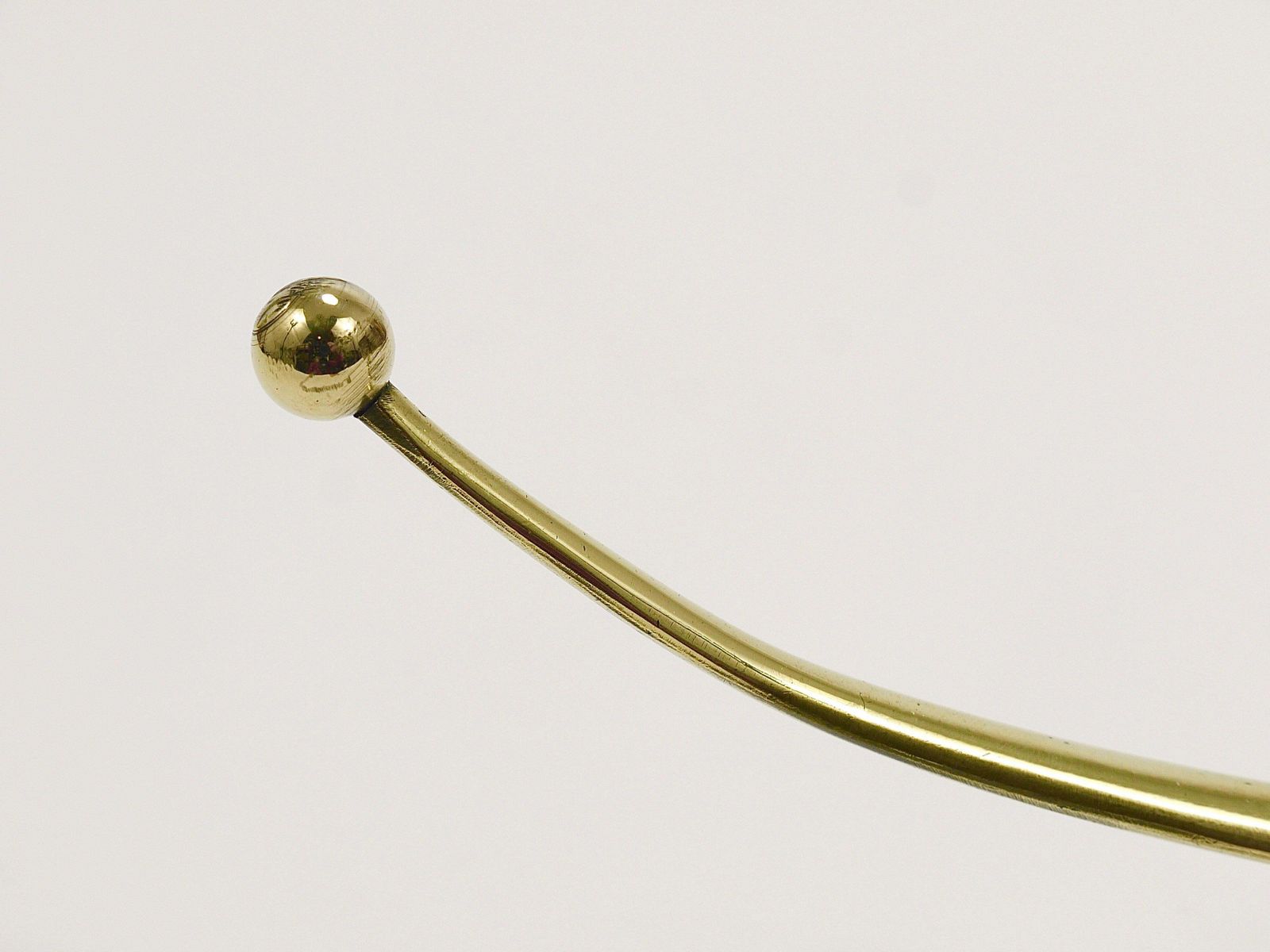 Two Franz Hagenauer Vienna Mid Century Curved Brass Wall Coat Hooks, 1950s photo vinterior