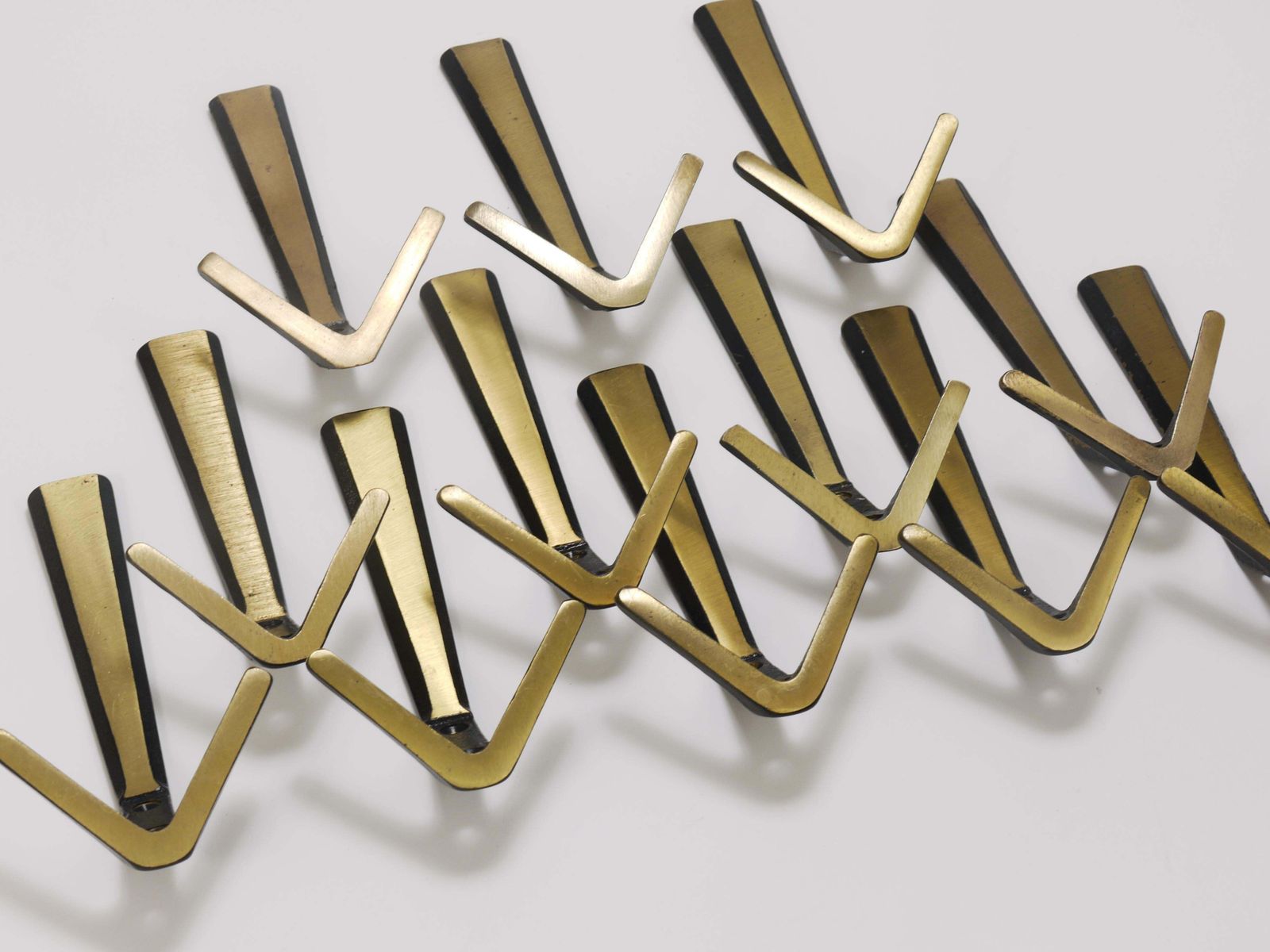 22x Midcentury Brass Double Wall Hook By Herta Baller, Vienna, Austria, 1950s photo buy