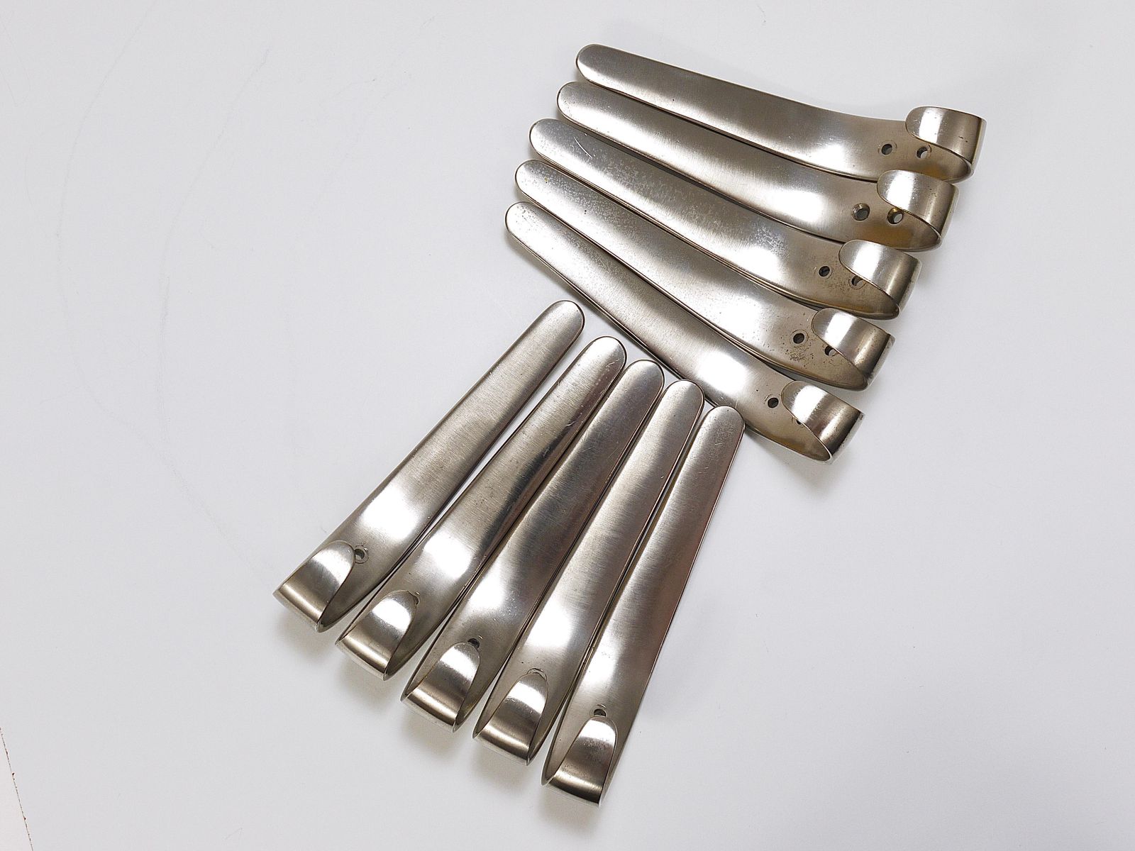 2x Vintage Carl Auböck II Nickel Plated Brass Wall Hooks, Austria, 1950s photo Furniture
