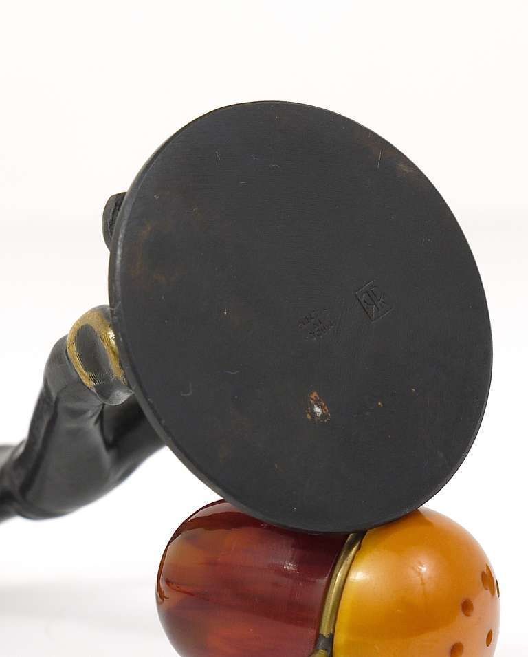 Asian Brass Figurine Salt & Pepper Shakers Set Holder By Rohac, Austria, 1950s photo buy