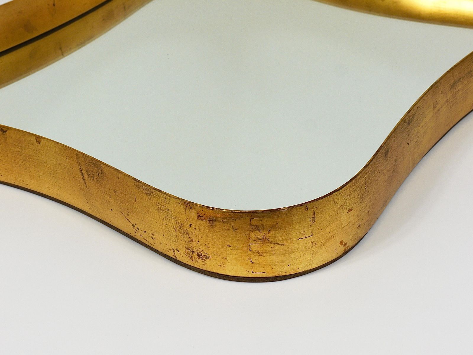 2015.0 Gio Ponti Style Gilt Wood Mirror By Max Welz Vienna, Austria, 1940s photo