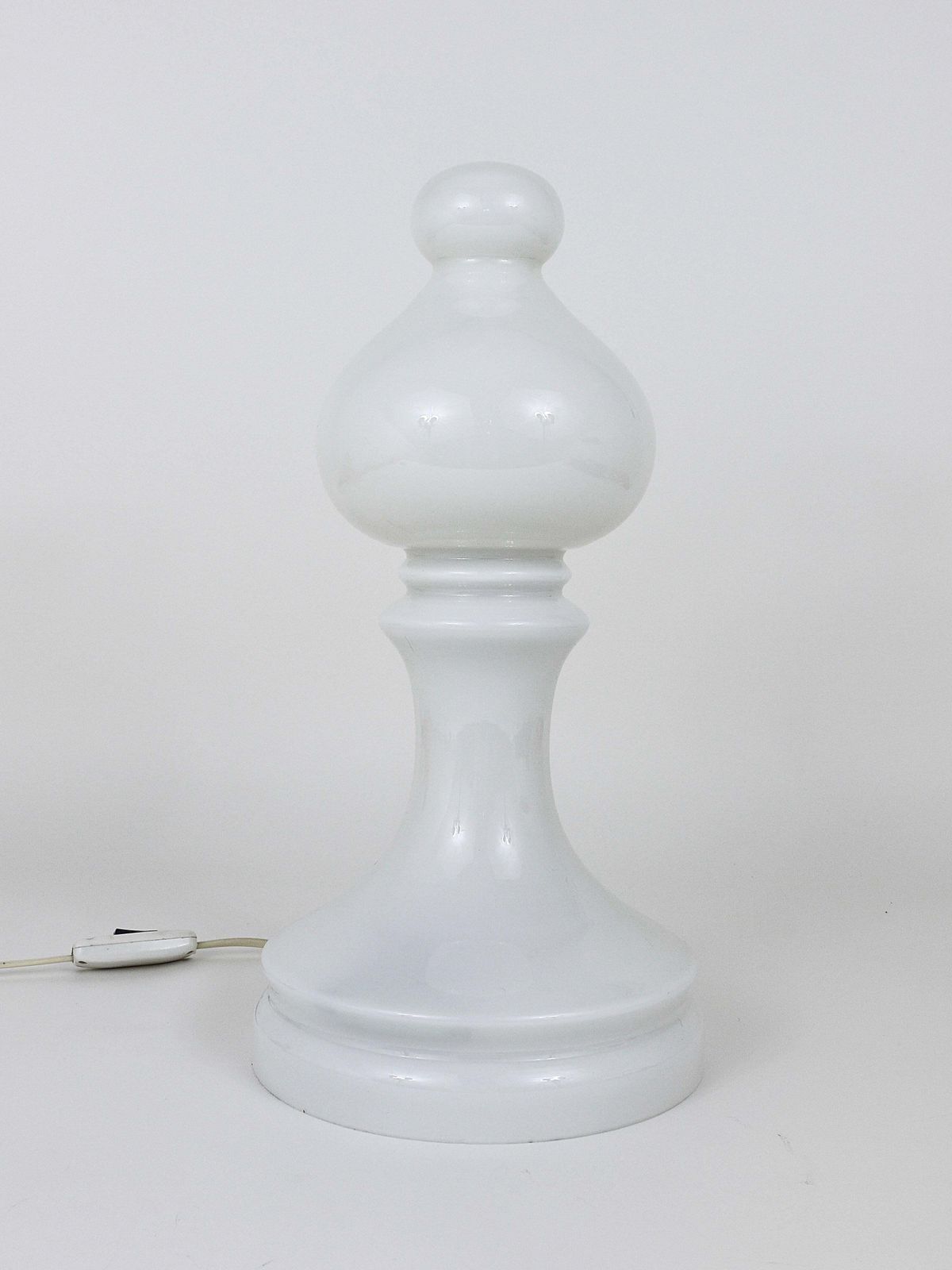 White Ivan Jakes Bishop Chess Lamp, Made Of White Glass, Czechoslovakia, 1970s photo furniture